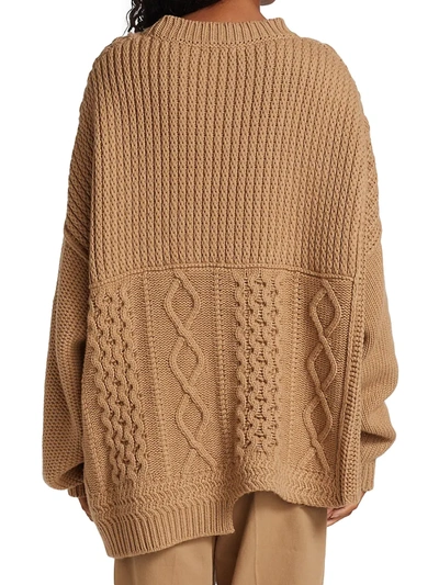 Shop Ambush Women's  Patchwork Knit Sweater In Natural