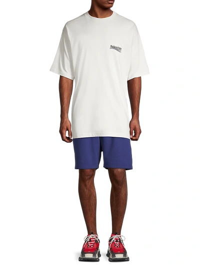 Shop Balenciaga Men's Oversize Campaign Logo Cotton T-shirt In Dirty White