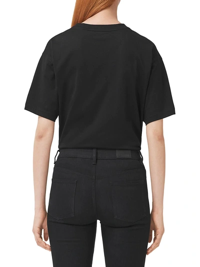 Shop Burberry Women's Check Pocket T-shirt In Black