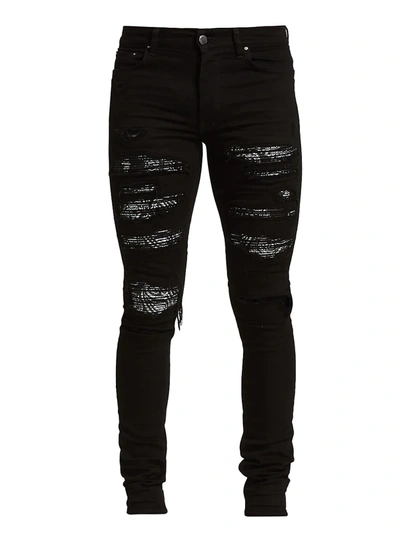 Shop Amiri Bandana Thrasher Skinny Jeans In Black