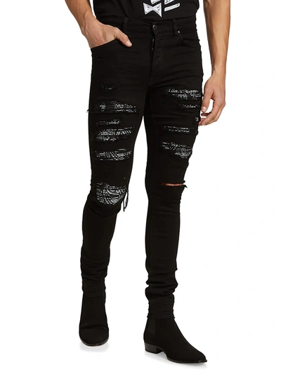 Shop Amiri Bandana Thrasher Skinny Jeans In Black