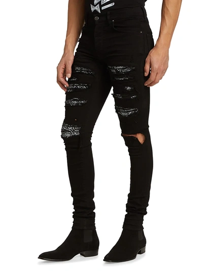 Shop Amiri Bandana Thrasher Skinny Jeans In Black