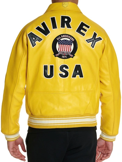 Shop Avirex Icon Jacket In Gold