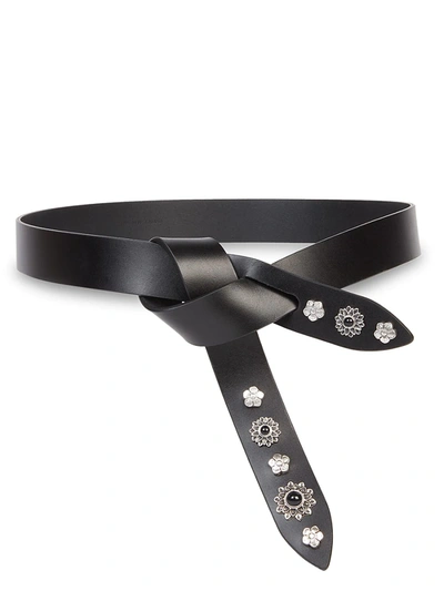 Shop Isabel Marant Lecce Embellished Leather Belt In Natural