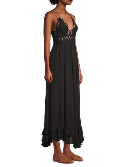 Shop Free People Women's Adella Maxi Slip Dress In Black