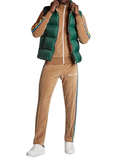 Shop Palm Angels Down Zip-up Vest In Green