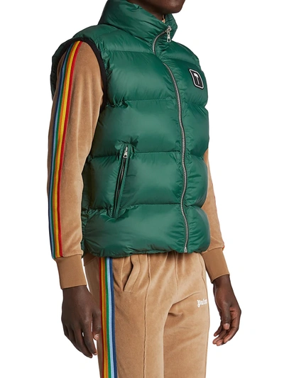 Shop Palm Angels Down Zip-up Vest In Green