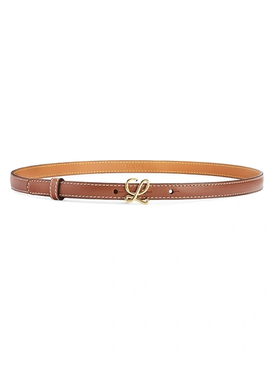 Shop Loewe L-buckle Leather Belt In Tan