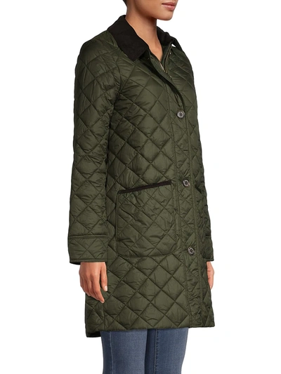 Barbour Lovell Hooded Quilted Long Coat In Olive/classic | ModeSens