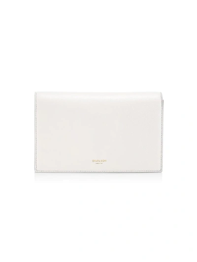 Shop Chiara Boni Women's Elena Vitello Arno Leather Clutch In White