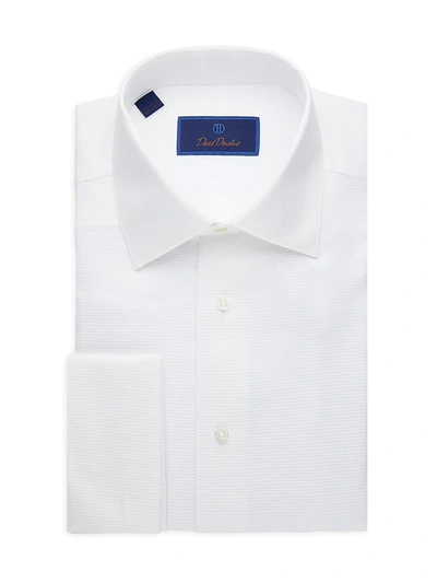 Shop David Donahue Men's Regular-fit Horizontal Rib Formal Shirt In White