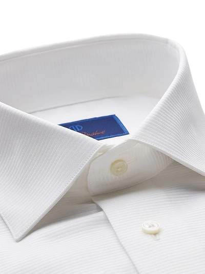 Shop David Donahue Men's Regular-fit Horizontal Rib Formal Shirt In White