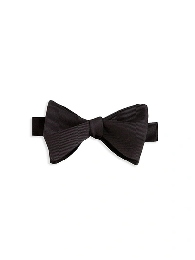 Shop David Donahue Men's Silk Hook Bow Tie & Cummerbund Set In Black