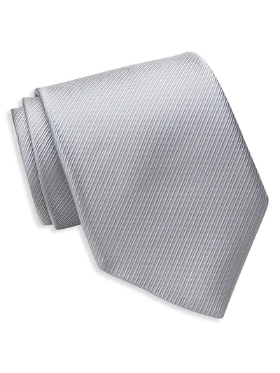 Shop David Donahue Men's Classic Silk Tie In Silver