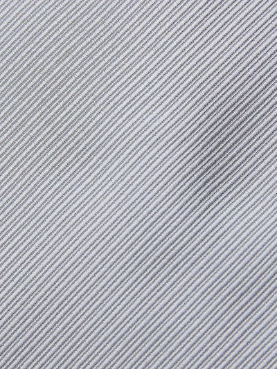 David Donahue Stripe Silk Tie In Silver