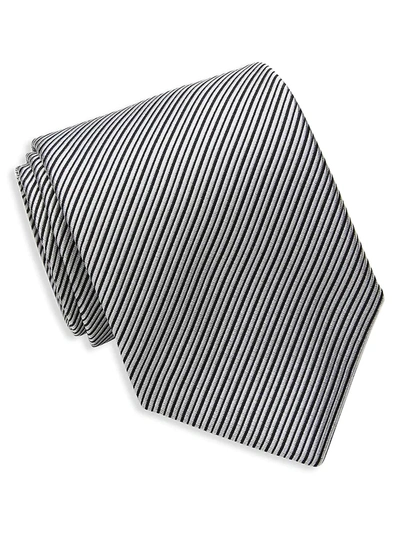 Shop David Donahue Men's Patterned Silk Tie In Black White