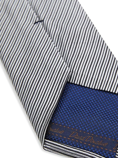 Shop David Donahue Men's Patterned Silk Tie In Black White