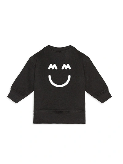 Shop Miles And Milan Baby's & Little Kid's The Happy Mm Print Sweatshirt In Black