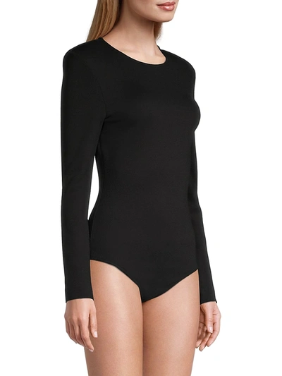 Shop Donna Karan Women's Long-sleeve Bodysuit In Black