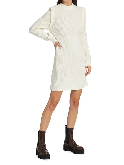 Shop Wayf Lombard Mockneck Sweater Dress In Heather Grey