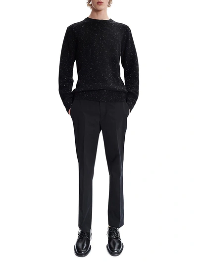 Shop Apc Flecked Wool Sweater In Black