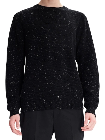 Shop Apc Flecked Wool Sweater In Black