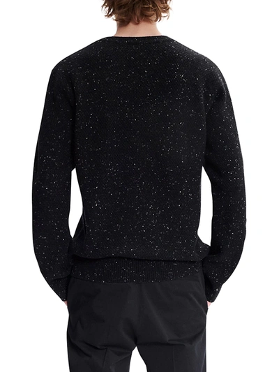 Shop Apc Flecked Wool Sweater In Black