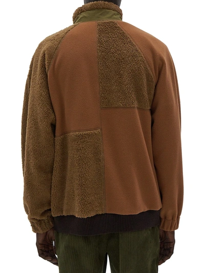 Shop Helmut Lang Patchwork Fleece Jacket In Walnut