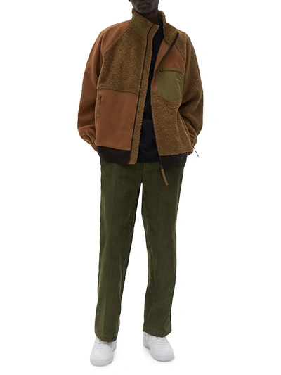 Shop Helmut Lang Patchwork Fleece Jacket In Walnut