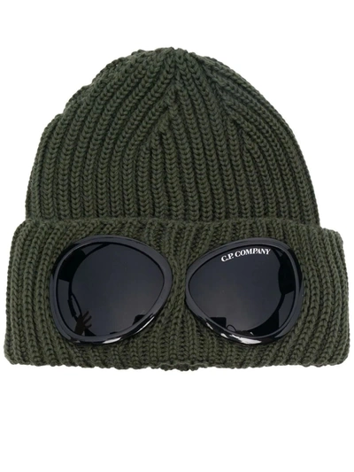 Shop C.p. Company Army Green Wool Beanie In Verde