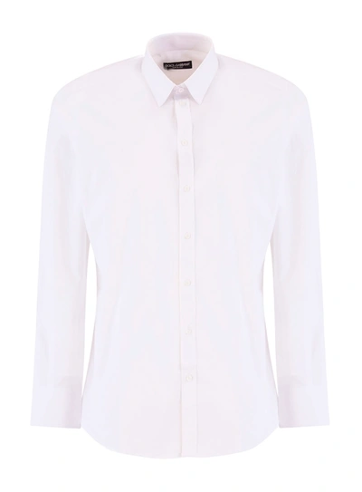 Shop Dolce & Gabbana Cotton-blend Shirt In Bianco