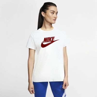 Shop Nike Sportswear Essential T-shirt In White,university Red