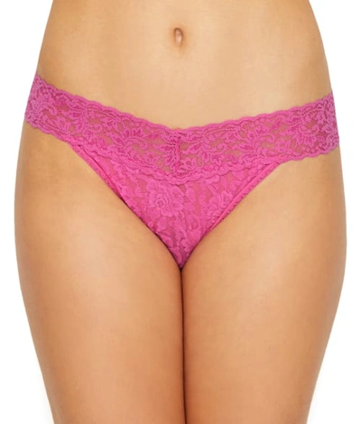 Shop Hanky Panky Signature Lace Original Rise Thong In Raspberry Ice