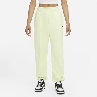 Shop Nike Sportswear Essential Collection Women's Fleece Pants In Lime Ice,black