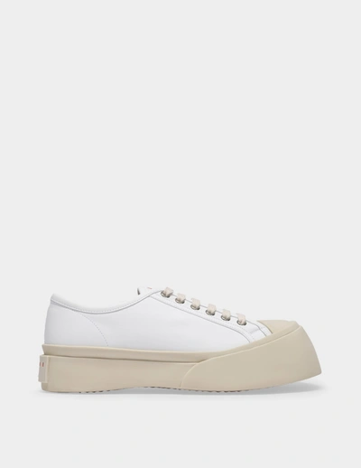 Shop Marni Laced Up Pablo Sneakers -  - Lily White - Leather