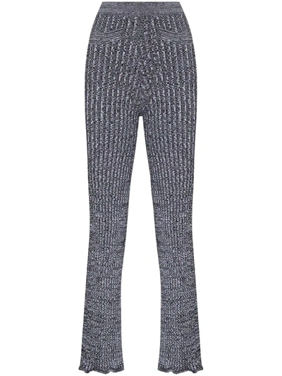 Shop Rabanne Knitted Flared Trousers In Black