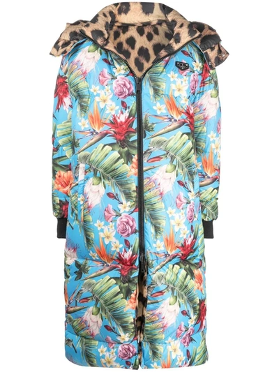 Philipp Plein Iconic Plein Reversible Puffer Jacker In Braun