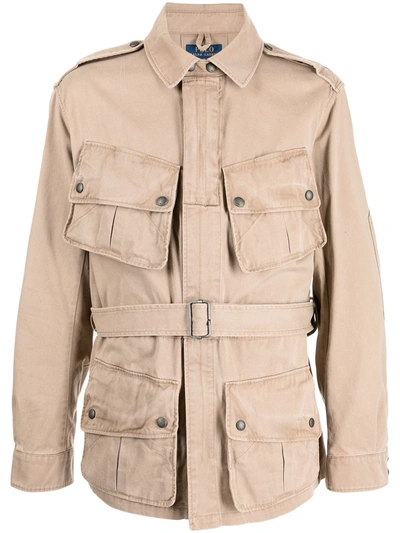 Polo Ralph Lauren Multi-pocket Belted Paratrooper Jacket In Desert Khaki |  ModeSens