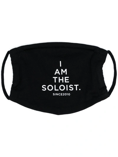 Takahiromiyashita The Soloist Slogan-print Face Mask In Schwarz