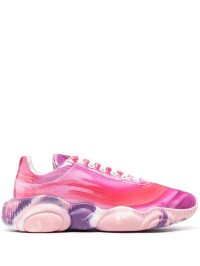 Shop Moschino Teddy Low-top Sneakers In Rosa