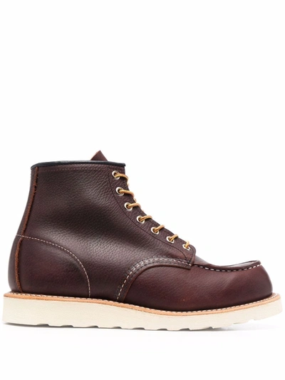 Shop Red Wing Shoes Classic Moc Lace-up Boots In Braun