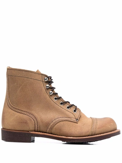 Shop Red Wing Shoes Iron Ranger Leather Ankle Boots In Braun