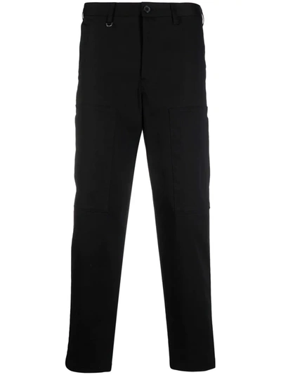 Shop Armani Exchange Front Patch-pocket Trousers In Schwarz