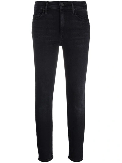 Shop Mother High-rise Cropped Skinny Jeans In Blue