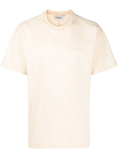 Shop Carhartt Embroidered-logo Cotton T-shirt In Nude