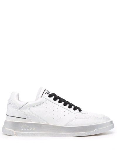 Shop Ghoud Logo-embroidered Low-top Leather Sneakers In Weiss
