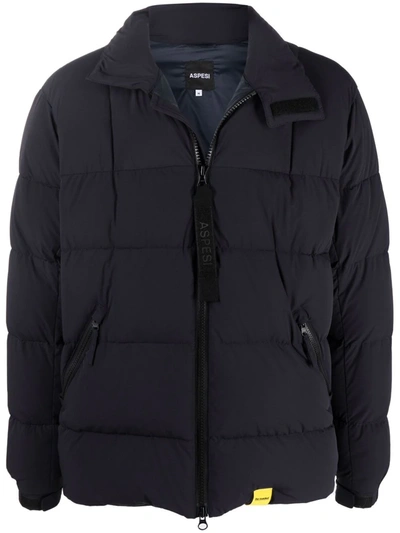 Aspesi Quilted Down Jacket In Blau