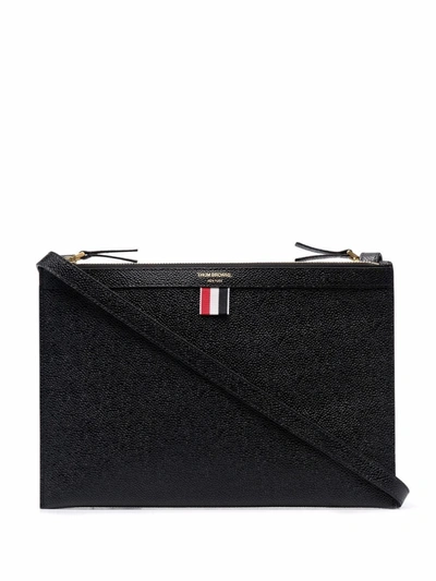 Shop Thom Browne Logo-print Crossbody Bag In Schwarz