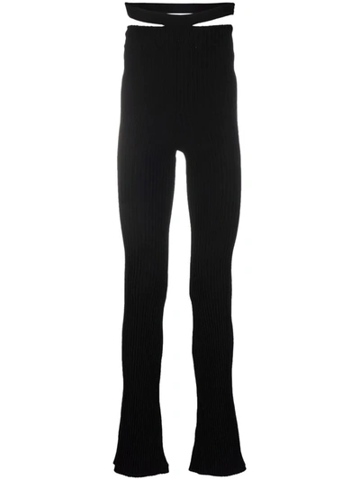Adamo Black High-waisted Flared Pants In Schwarz