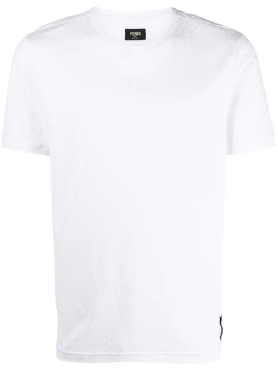 Shop Fendi Polka Dot Pattern T-shirt In Weiss
